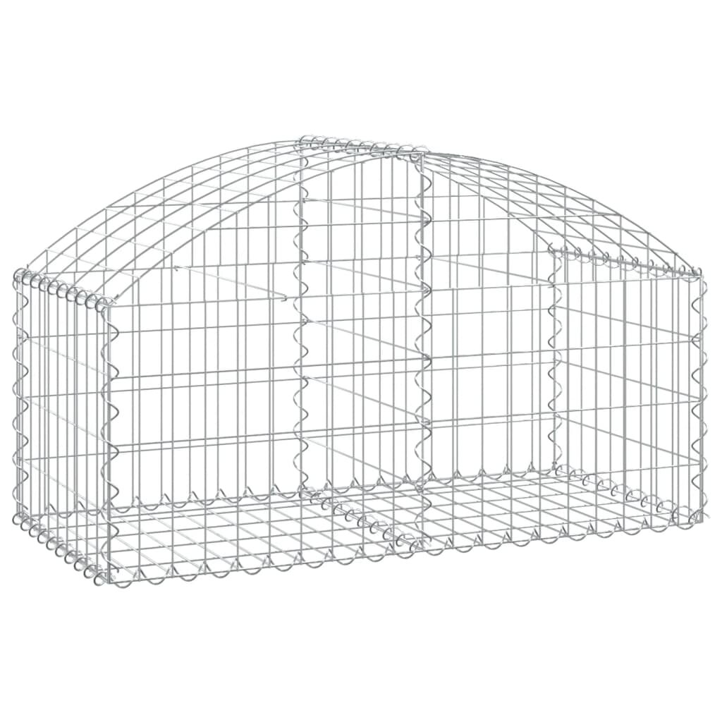 vidaXL Klenutý gabionový koš 100 x 50 x 40/60 cm pozinkované železo