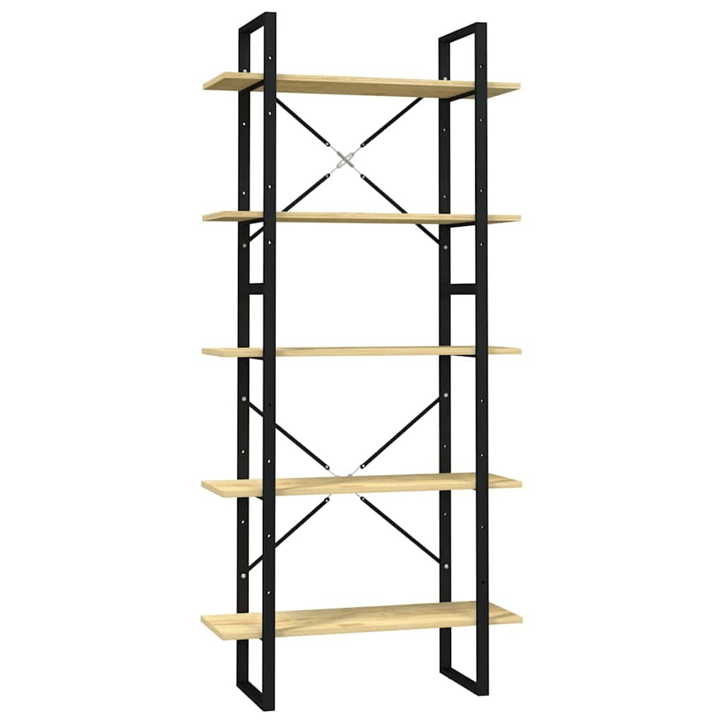 vidaXL Knihovna s 5 policemi 80 x 30 x 175 cm borové dřevo
