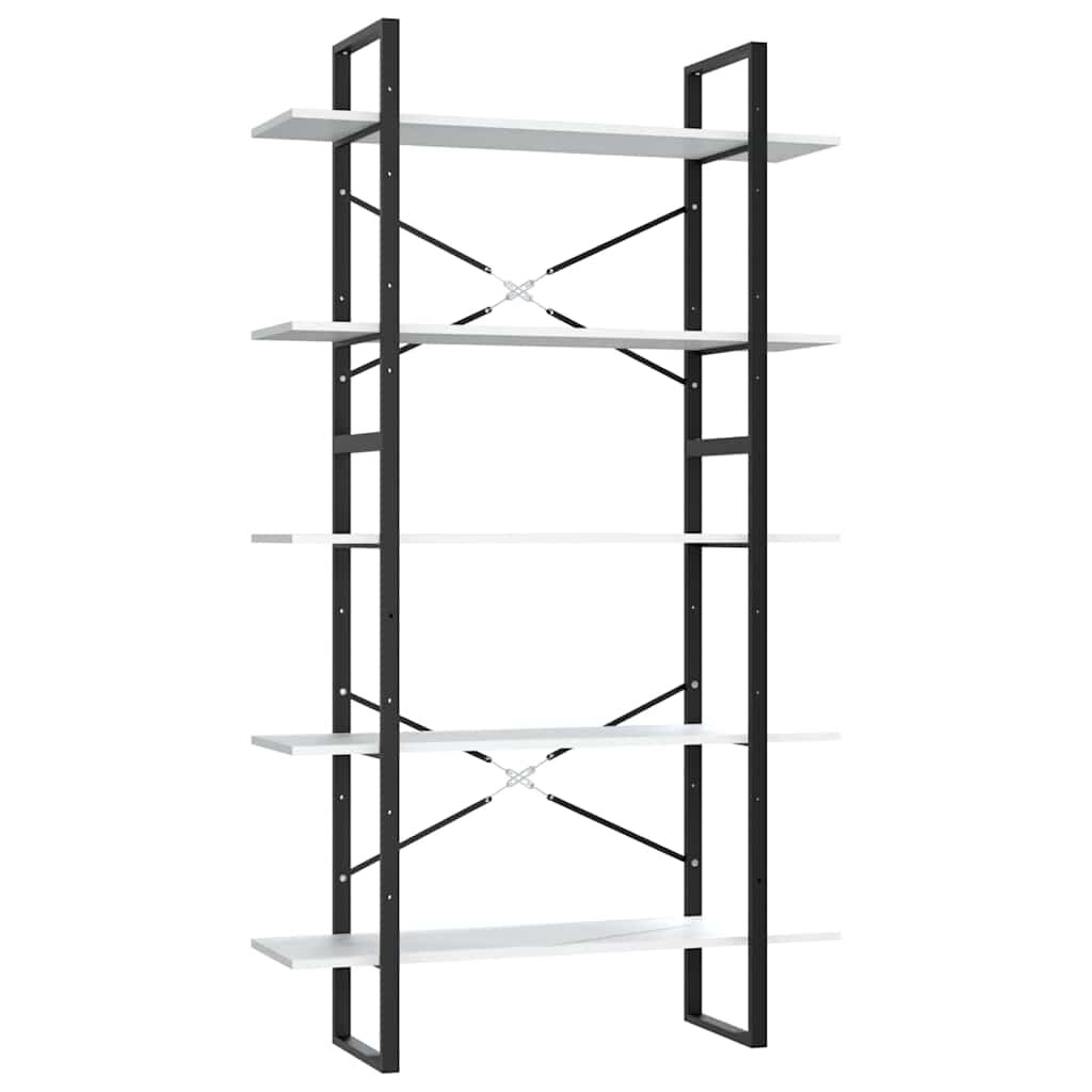 vidaXL Knihovna s 5 policemi bílá 100 x 30 x 175 cm kompozitní dřevo