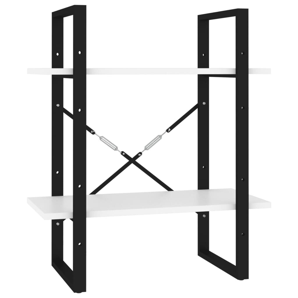 vidaXL Knihovna se 2 policemi bílá 60 x 30 x 70 cm kompozitní dřevo