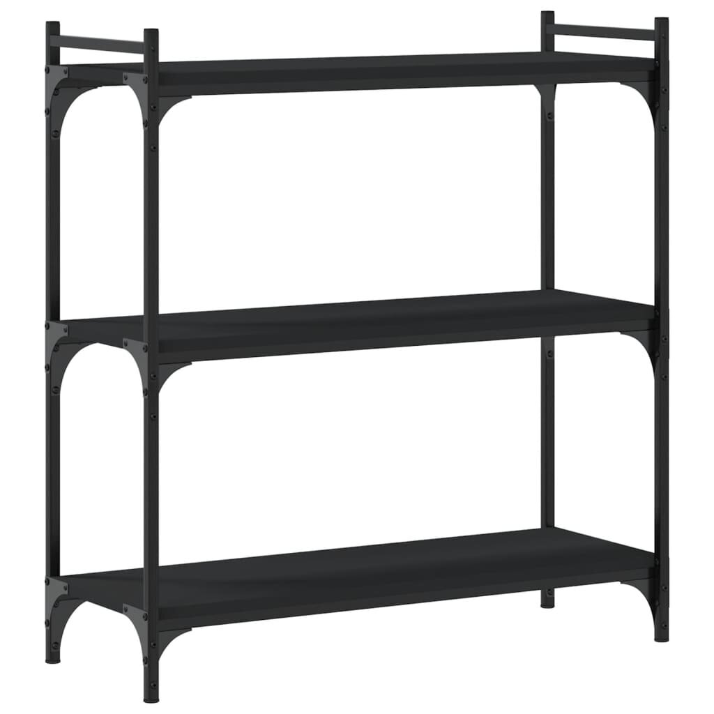vidaXL Knihovna se 3 policemi černá 80 x 30 x 86 cm kompozitní dřevo