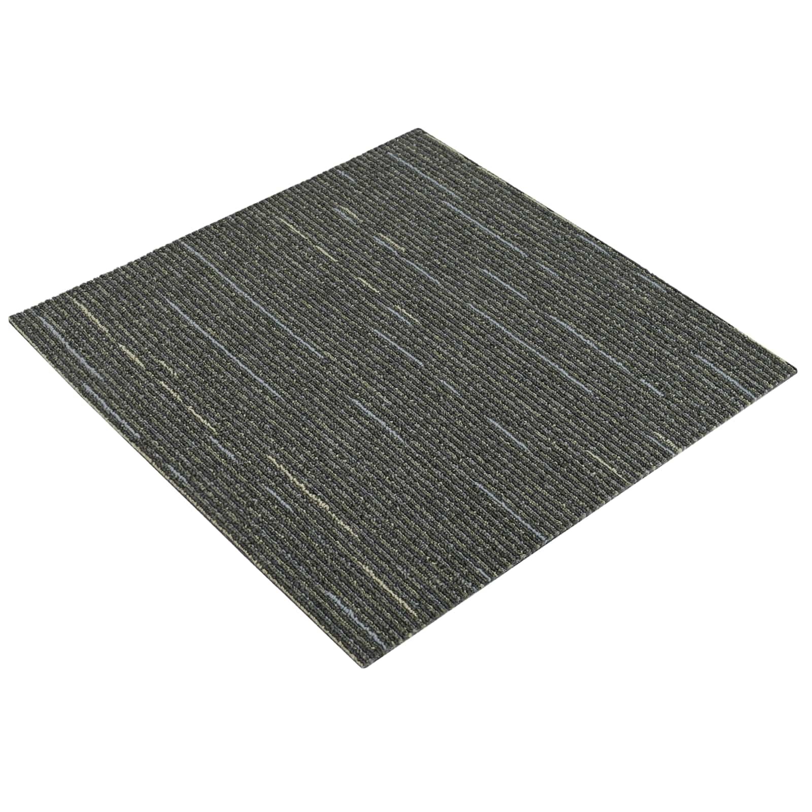 vidaXL Kobercová dlaždice Pruhovaná světle zelená 50 x 50 cm 4 ks