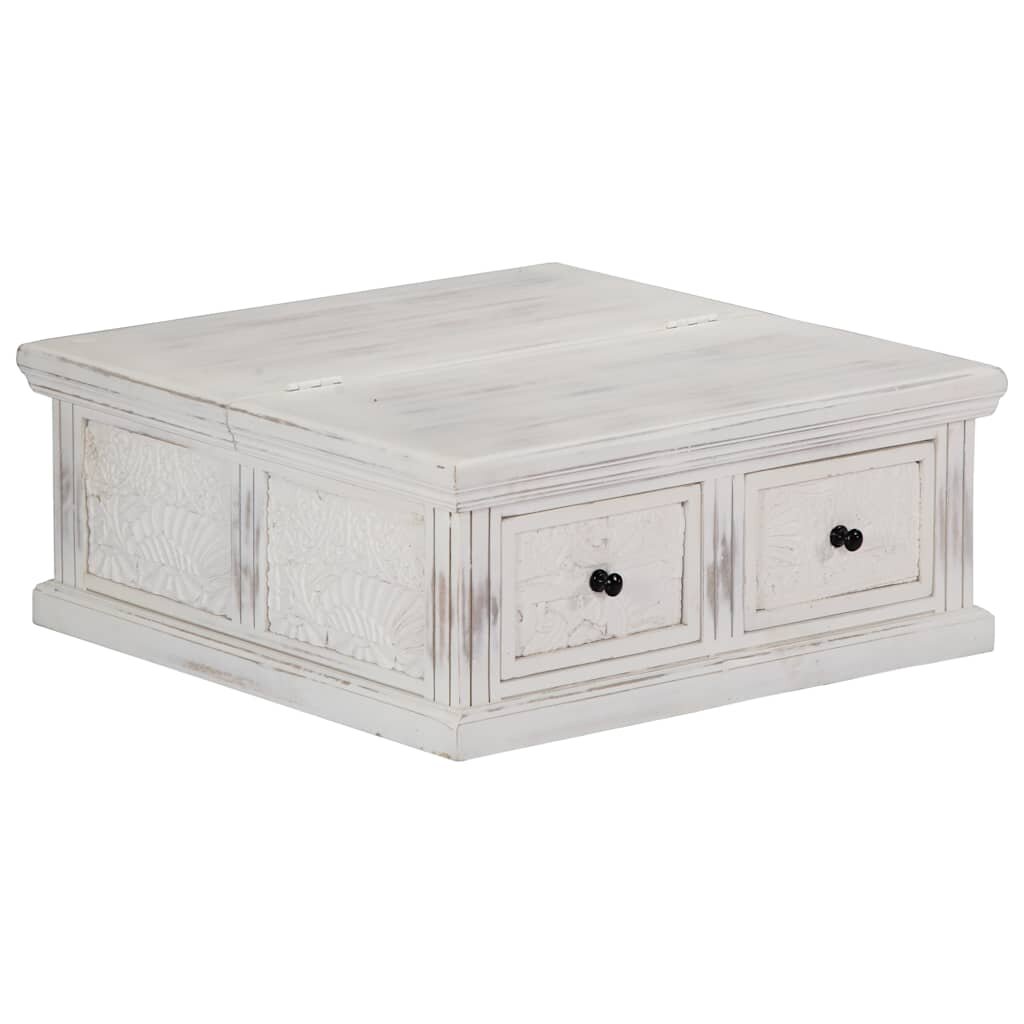 vidaXL Konferenční stolek bílý 70x70x30 cm masivní mangovníkové dřevo