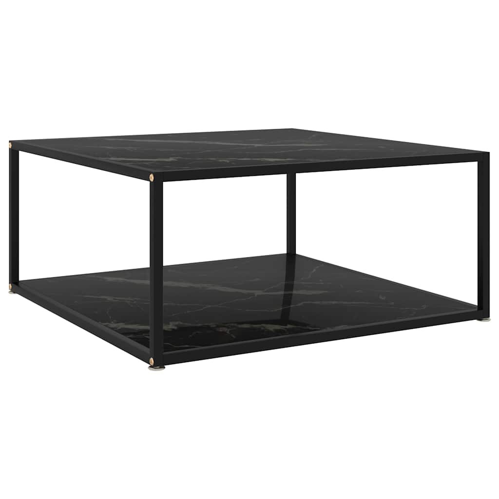 vidaXL Konferenční stolek černý 80 x 80 x 35 cm tvrzené sklo