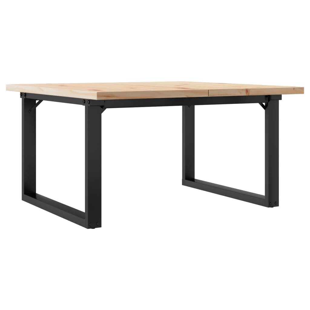 vidaXL Konferenční stolek s O rámem 80x80x455cm borové dřevo a ocel