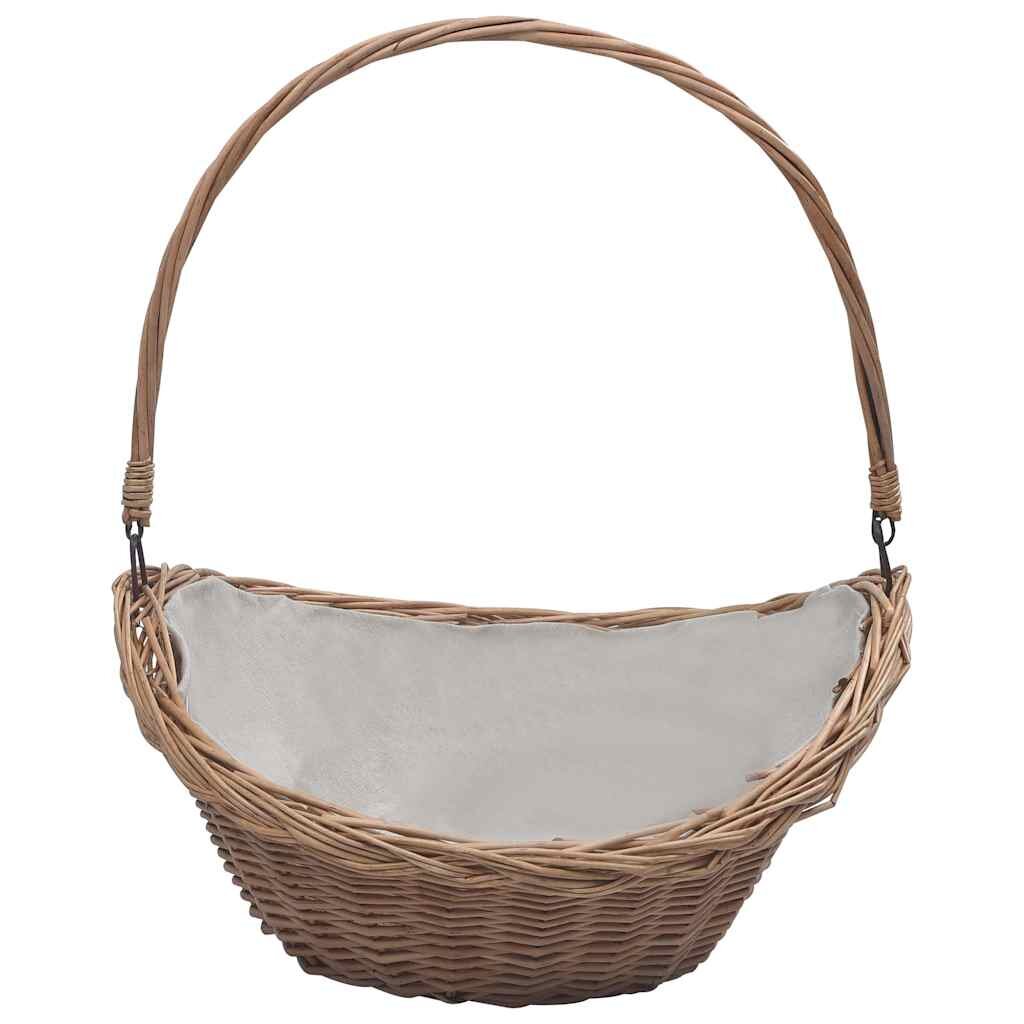vidaXL Koš na dřevo s uchem 57 x 465 x 52 cm hnědý vrba