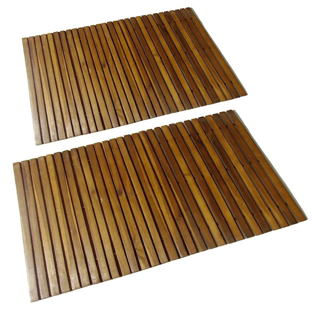 vidaXL Koupelnová předložka 2 ks 80 x 50 cm akáciové dřevo