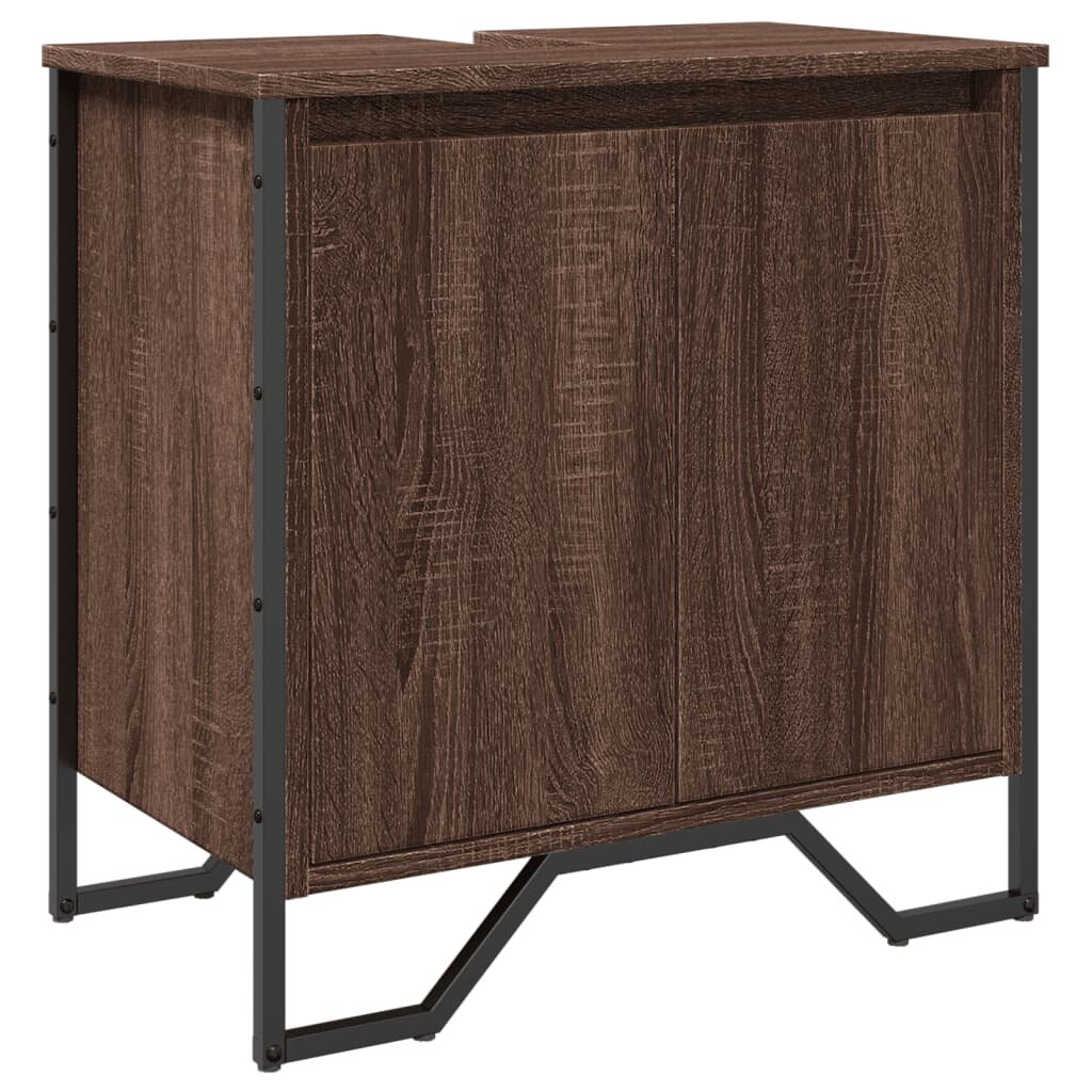 vidaXL Koupelnová skříňka pod umyvadlo hnědý dub 60x35x60 cm kompozit