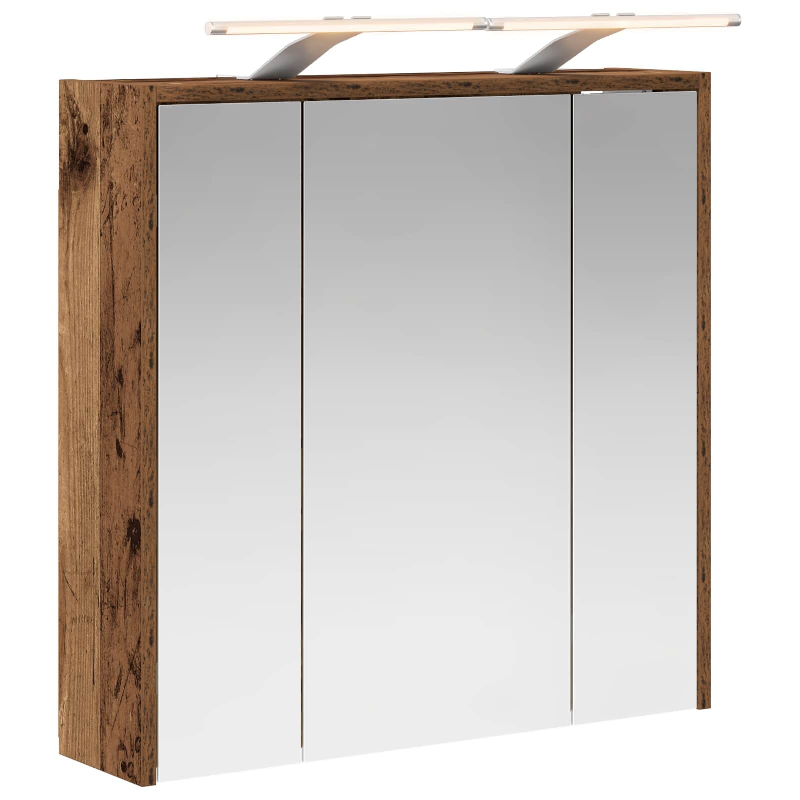 vidaXL Koupelnová zrcadlová skříň Staré dřevo 635 x 16 x 625 cm