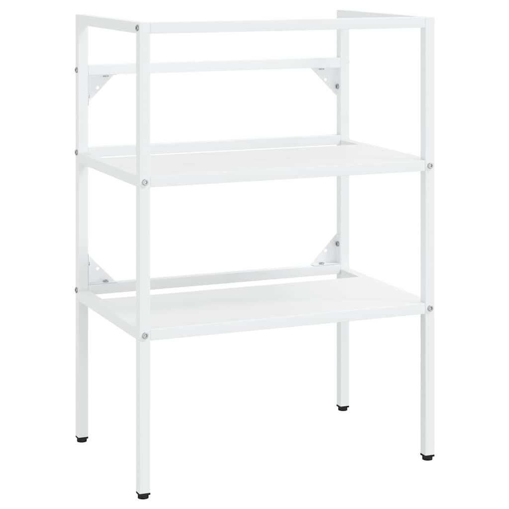 vidaXL Koupelnový regál pod umyvadlo bílý 59 x 38 x 83 cm železo