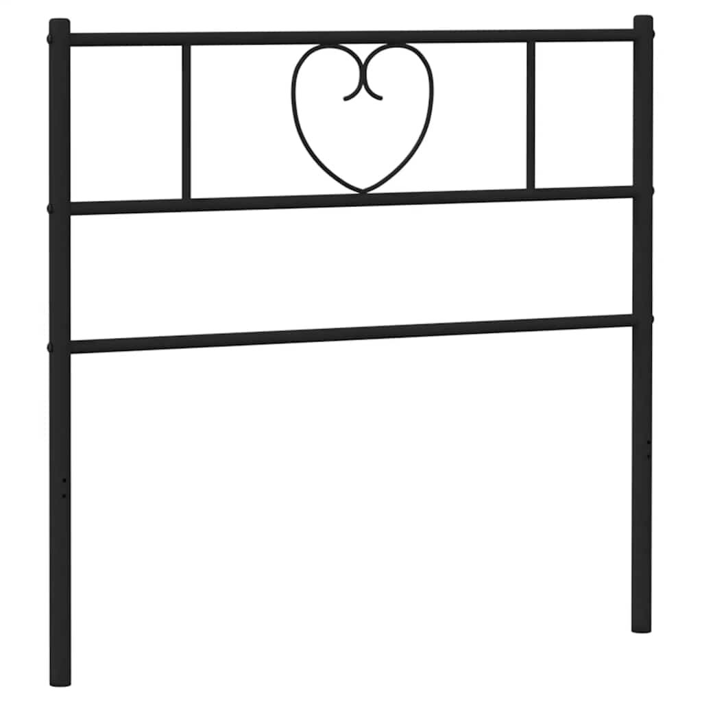 vidaXL Kovové náhradní čelo postele černé 75 cm