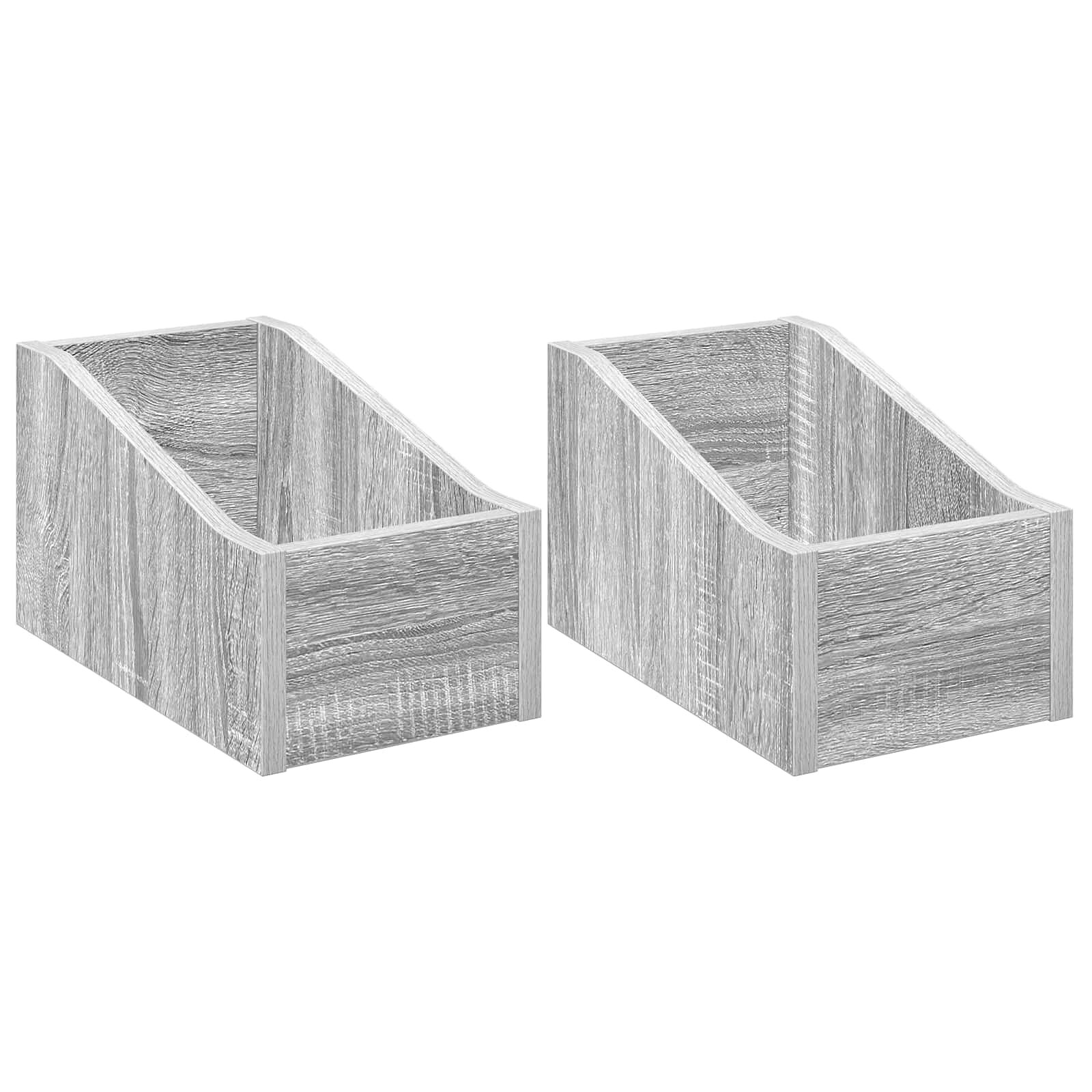 vidaXL Krabice na LP desky 2 ks Šedý Sonoma 18 x 32 x 18 cm