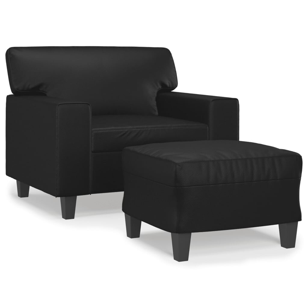 vidaXL Křeslo s podnožkou černé 60 cm umělá kůže