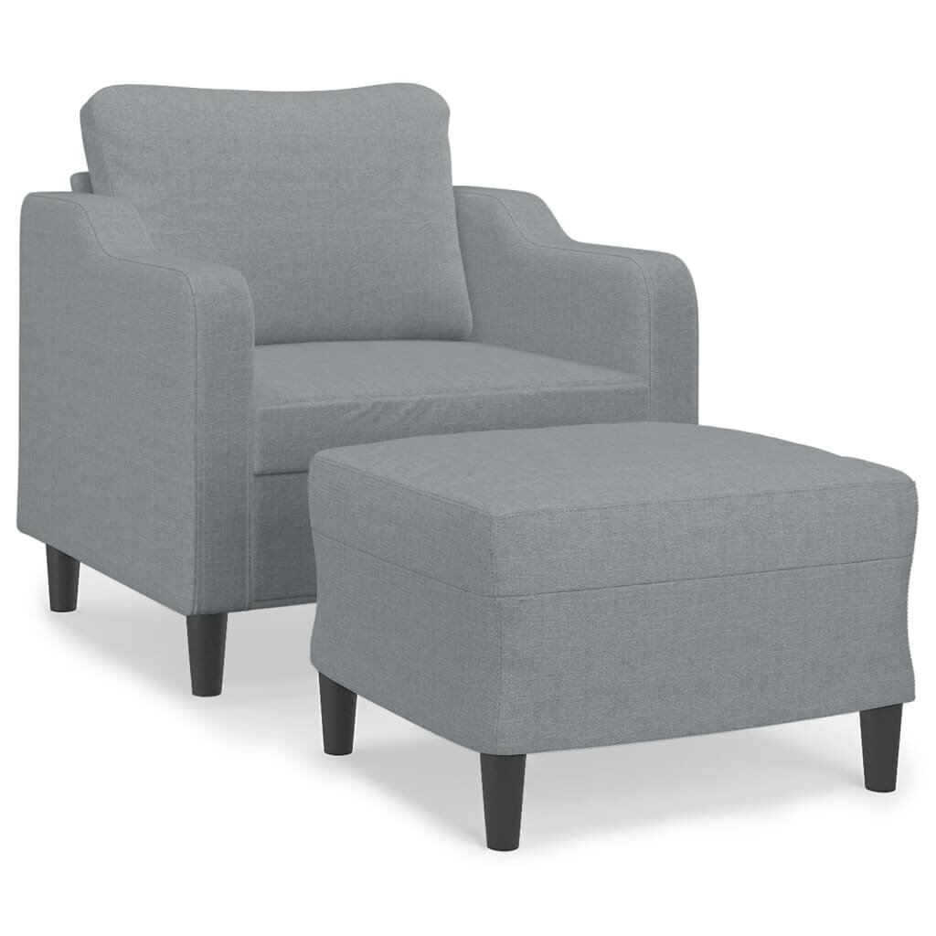 vidaXL Křeslo s podnožkou světle šedé 60 cm textil