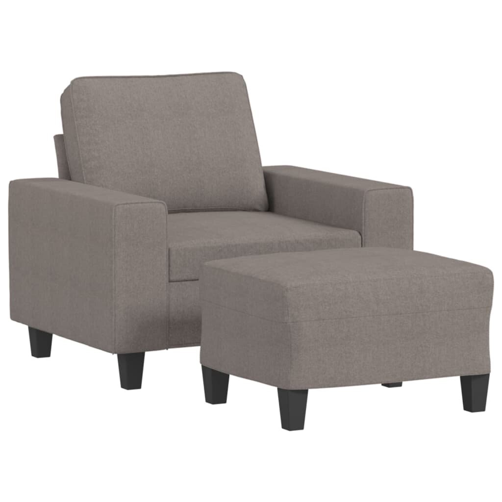 vidaXL Křeslo s podnožkou taupe 60 cm textil