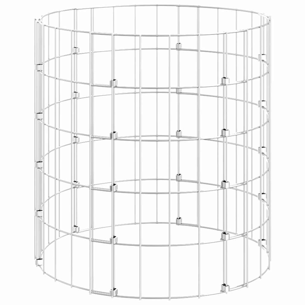 vidaXL Kruhový gabionový sloupek pozinkovaná ocel Ø 50 x 50 cm