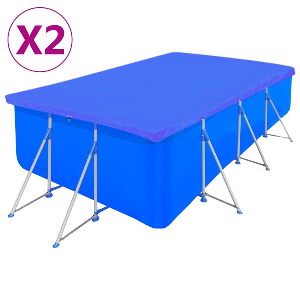 vidaXL Krycí plachty na bazén 2 ks PE obdélníkové 90 g/m² 394 x 207 cm