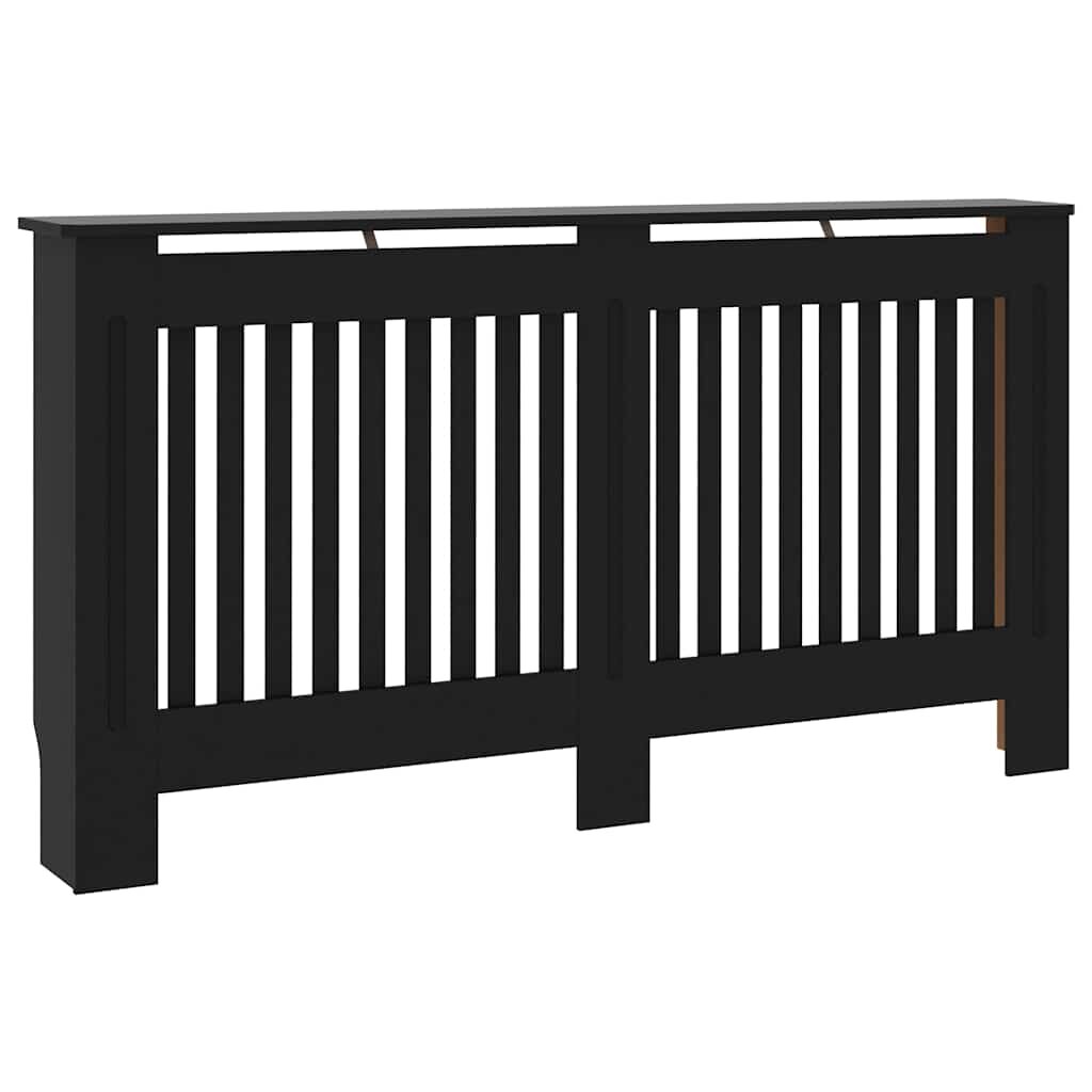 vidaXL Kryt na radiátor černý 152 x 19 x 815 cm kompozitní dřevo