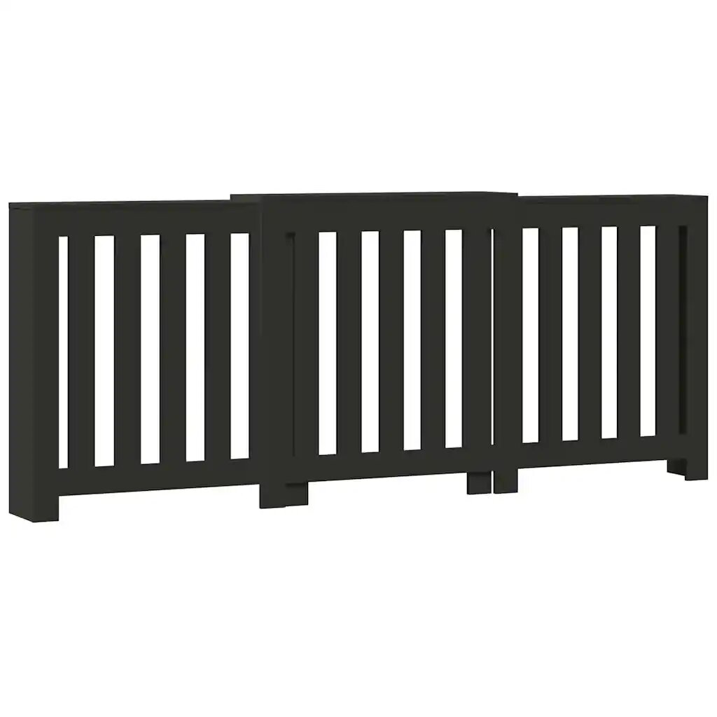 vidaXL Kryt na radiátor černý 205 x 215 x 835 cm kompozitní dřevo