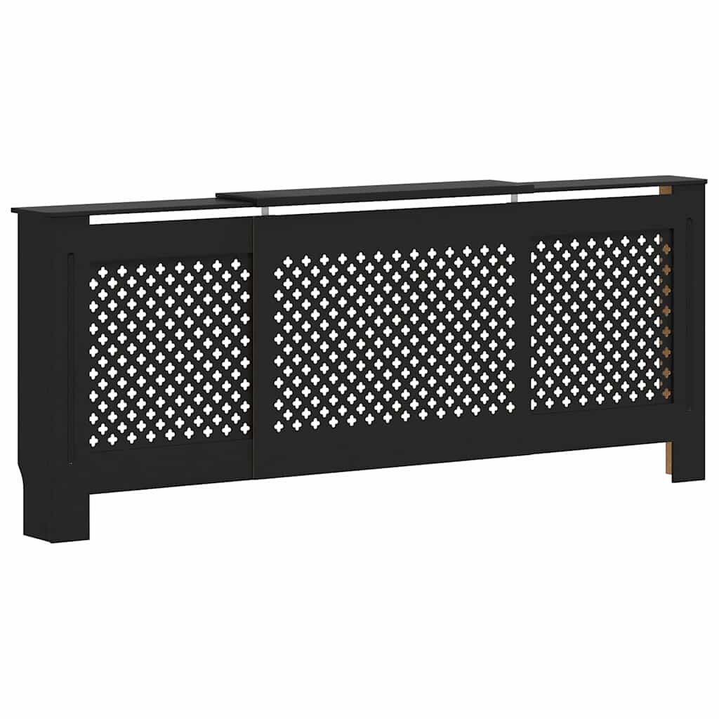 vidaXL Kryt na radiátor MDF černý 205 cm