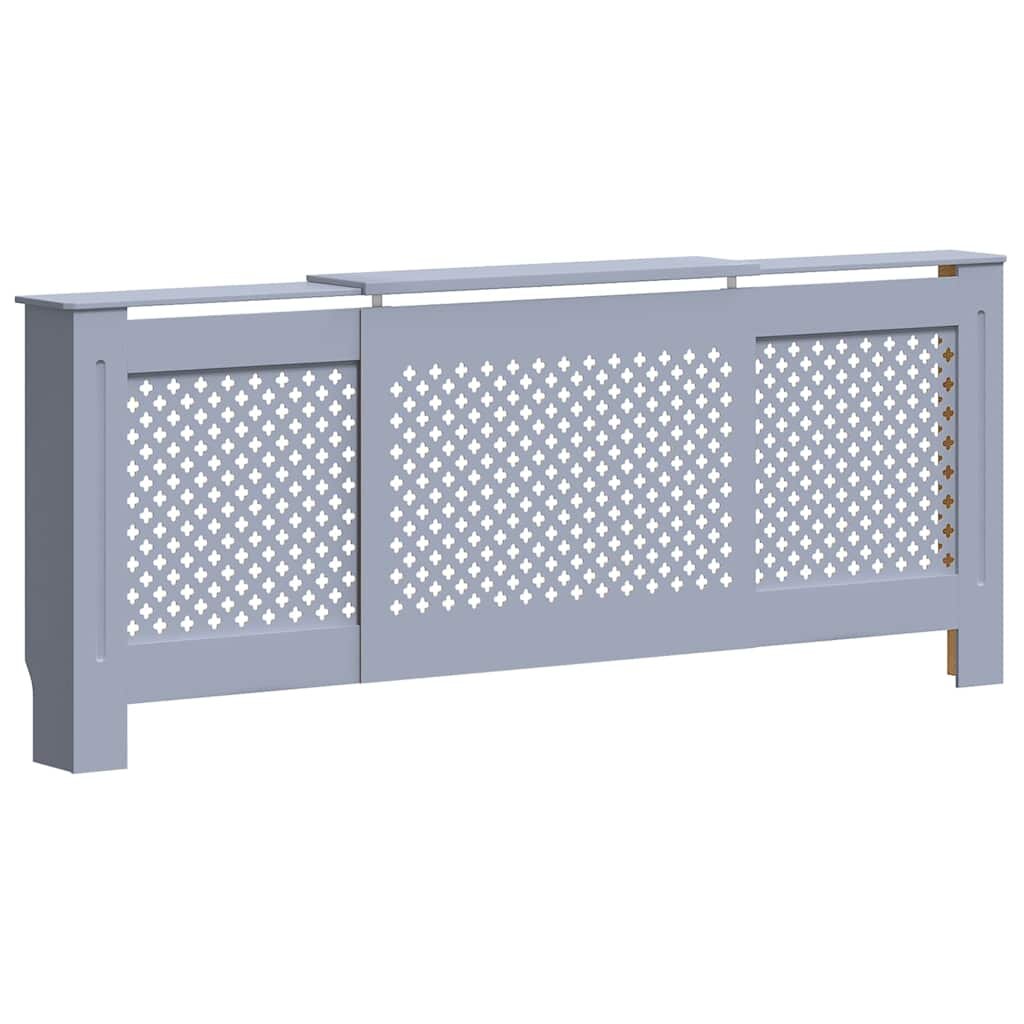 vidaXL Kryt na radiátor MDF šedý 205 cm