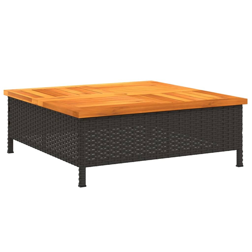 vidaXL Kryt na stojan slunečníku černý 70x70x25 cm polyratan a akácie