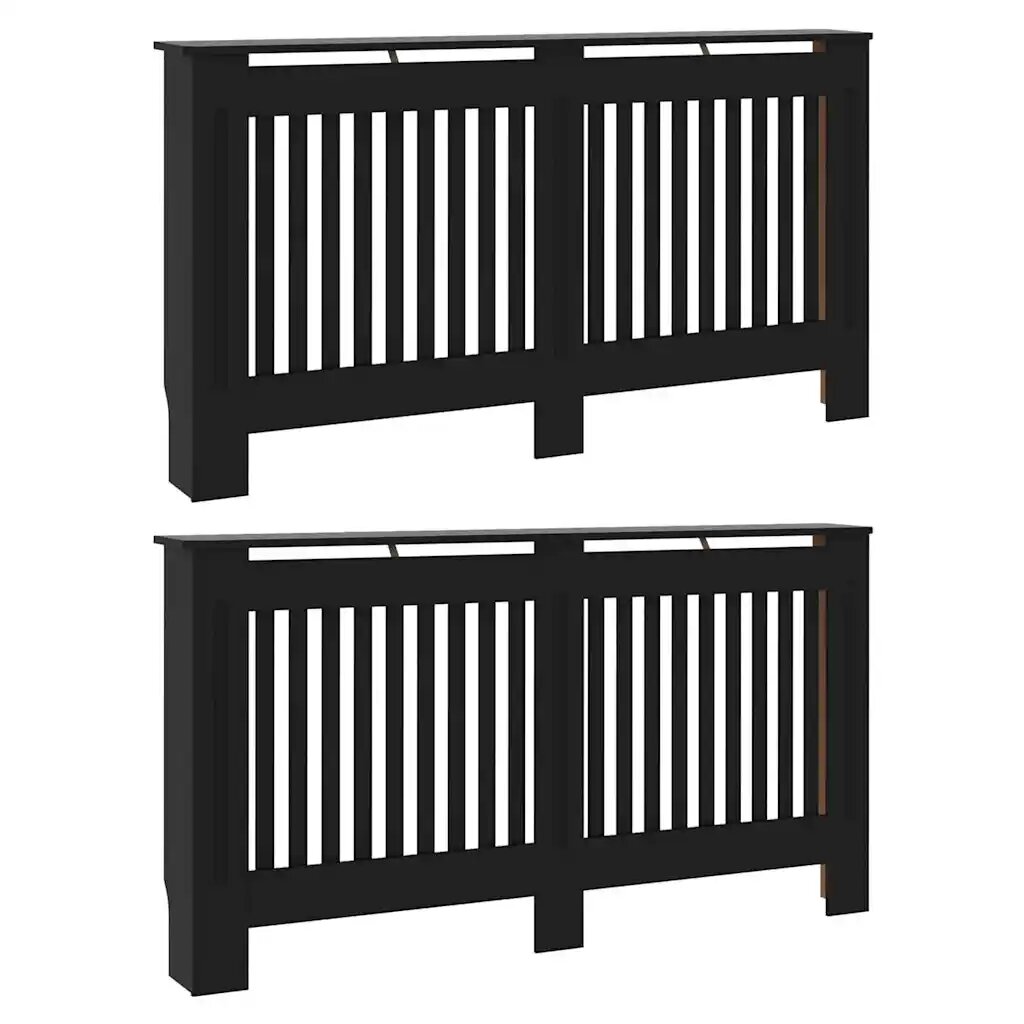 vidaXL Kryt radiátoru 2 ks Černá 152 x 19 x 815 cm Kompozitní dřevo
