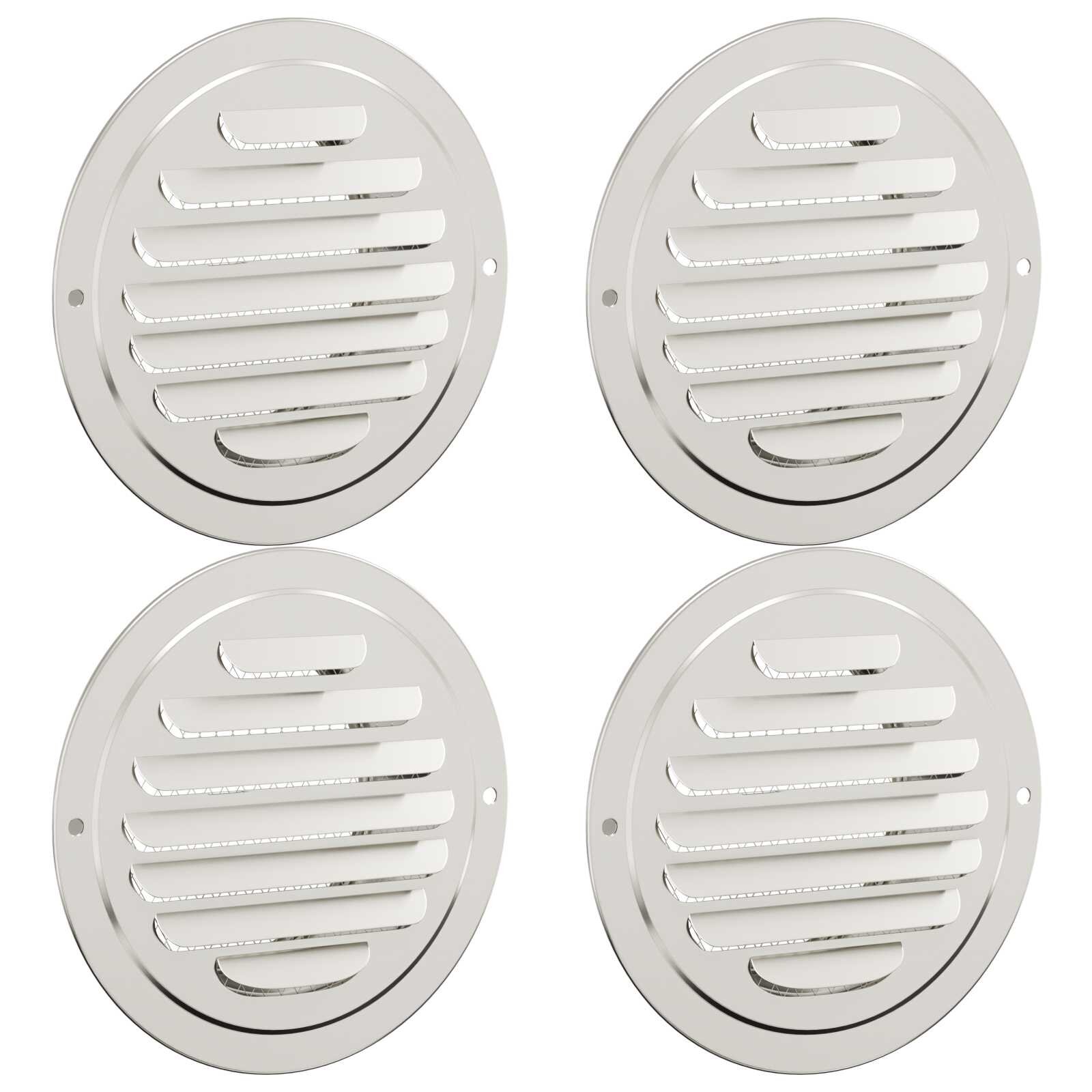 vidaXL Kryty vzduchových ventilátorů 4 ks Stříbrná 80 mm Nerezová ocel