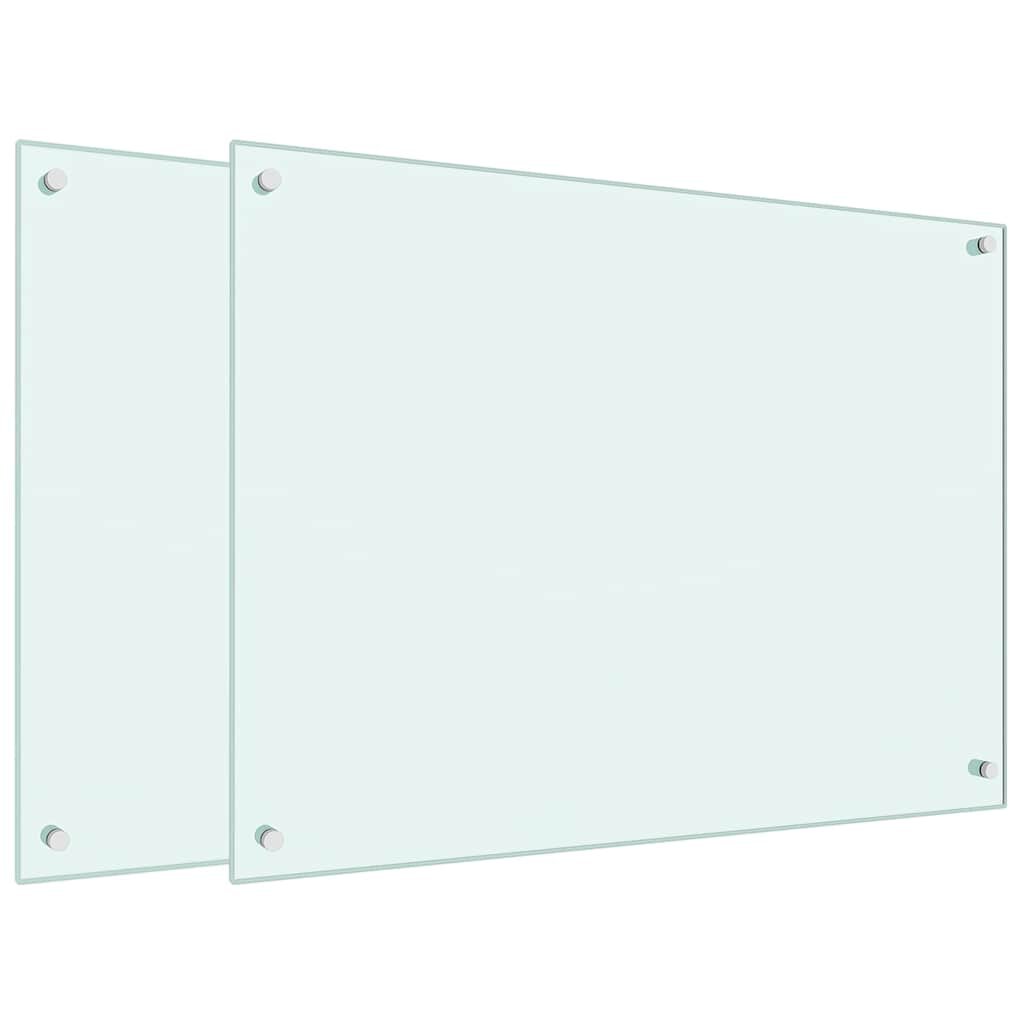 vidaXL Kuchyňské panely 2 ks bílé 80 x 60 cm tvrzené sklo