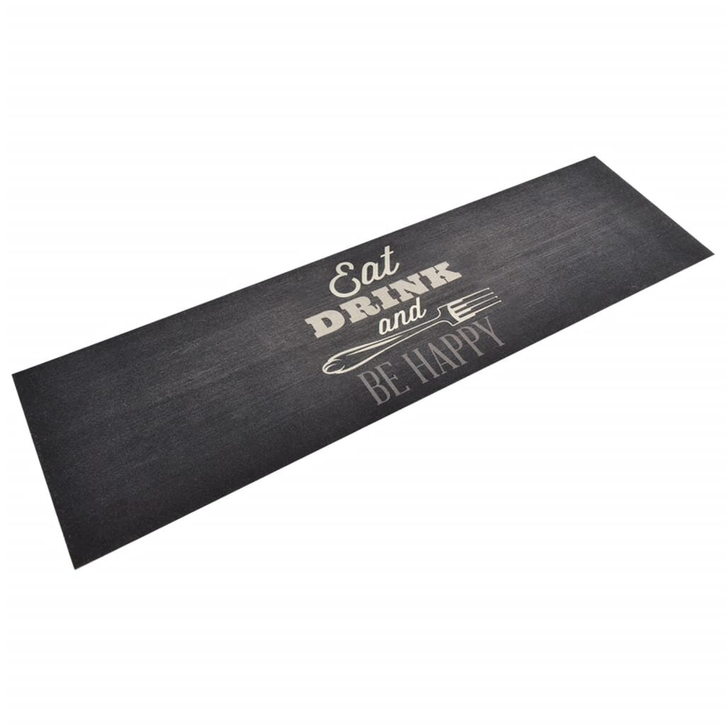 vidaXL Kuchyňský koberec omyvatelný Kuchyně černý 45 x 150 cm samet