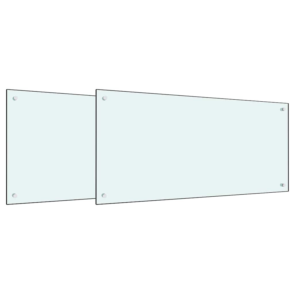 vidaXL Kuchyňský obklad 2 ks Bílá 100 x 50 cm tvrzené sklo