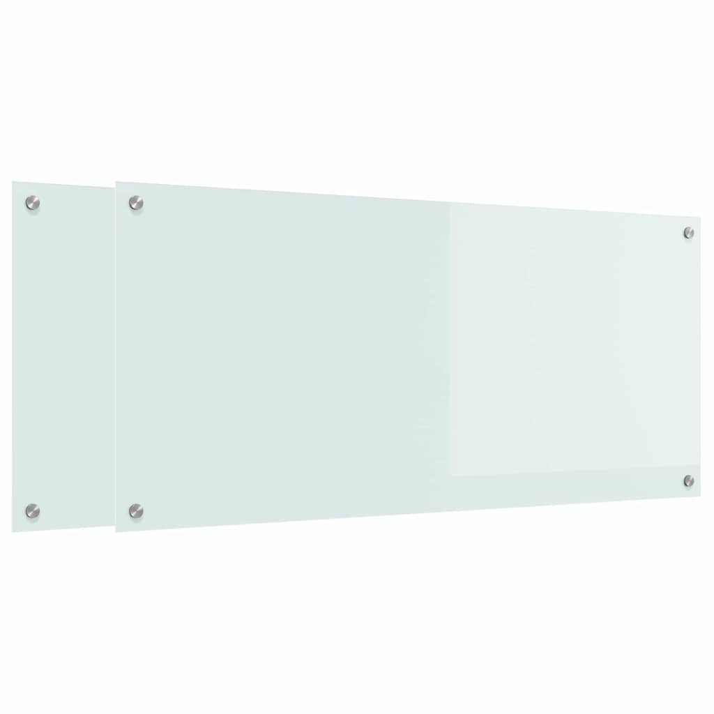 vidaXL Kuchyňský obklad 2 ks Bílá 110 x 50 cm tvrzené sklo