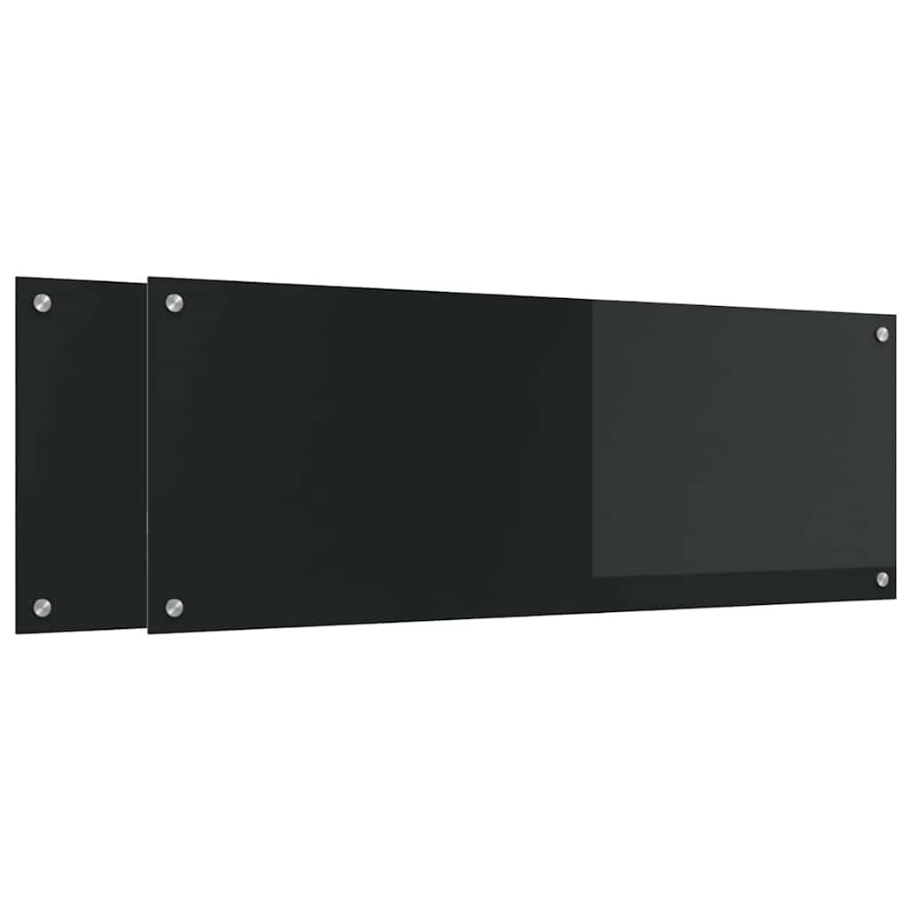 vidaXL Kuchyňský obklad 2 ks Černá 110 x 40 cm tvrzené sklo