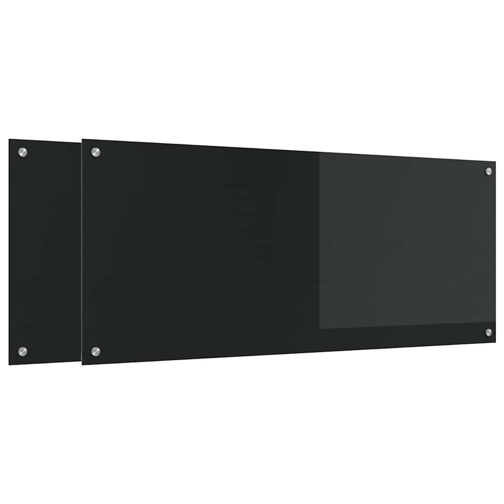 vidaXL Kuchyňský obklad 2 ks Černá 120 x 50 cm tvrzené sklo