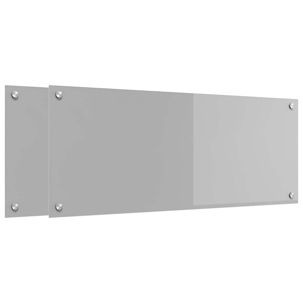vidaXL Kuchyňský obklad 2 ks Světle šedá 100 x 40 cm tvrzené sklo