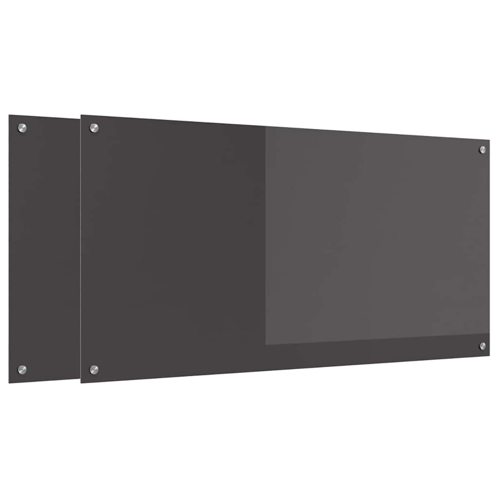 vidaXL Kuchyňský obklad 2 ks Tmavě šedá 120 x 60 cm tvrzené sklo