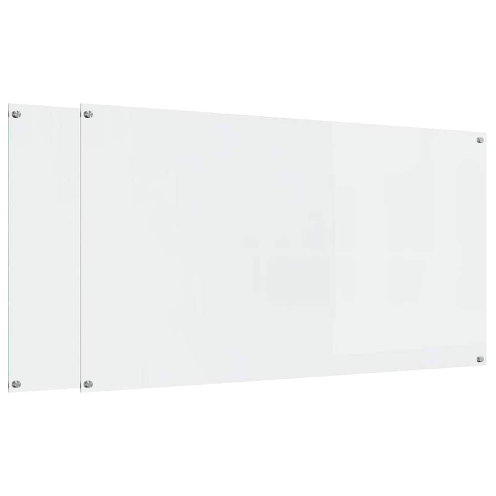 vidaXL Kuchyňský obklad 2 ks Transparentní 110 x 60 cm tvrzené sklo