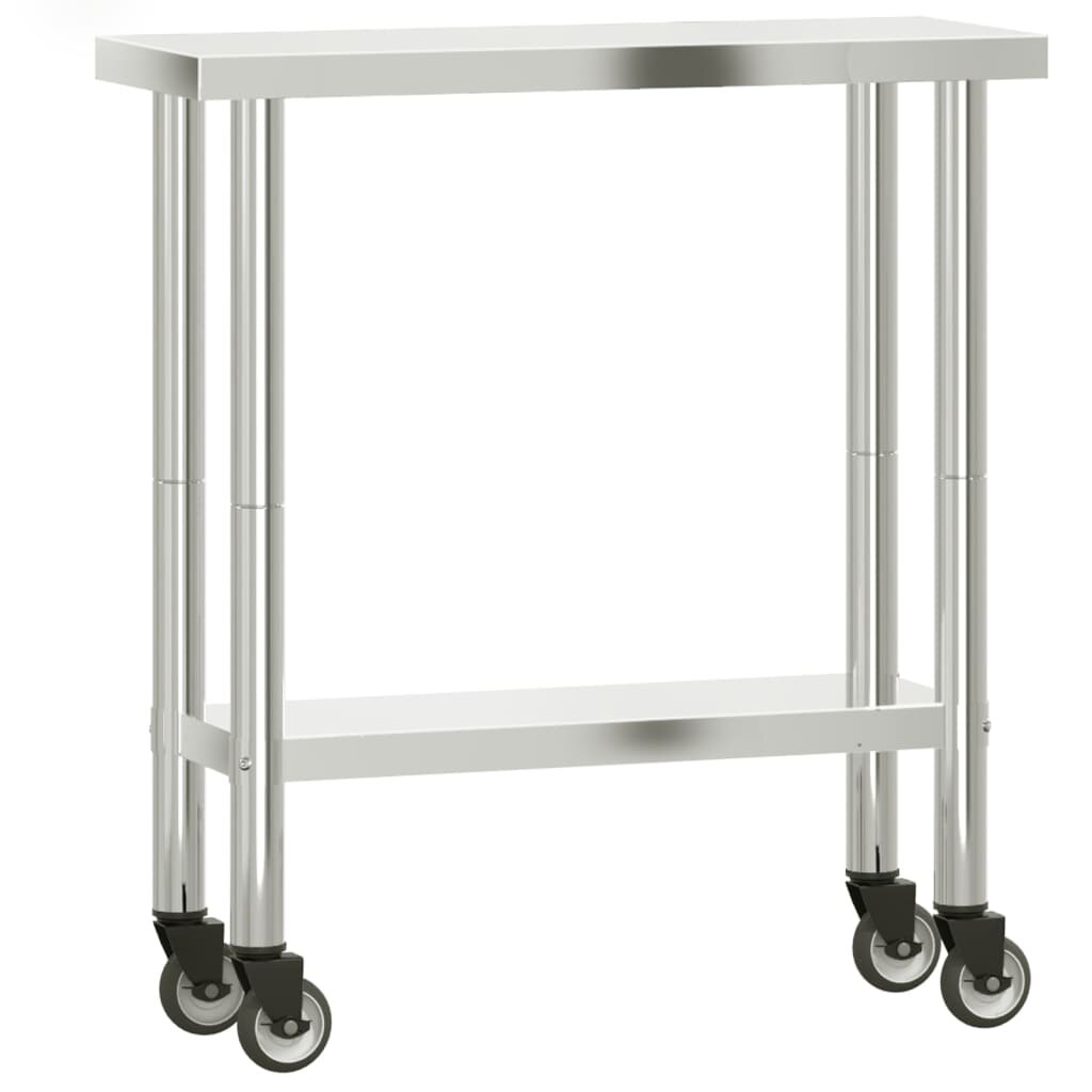 vidaXL Kuchyňský pracovní stůl s kolečky 825x30x85 cm nerezová ocel