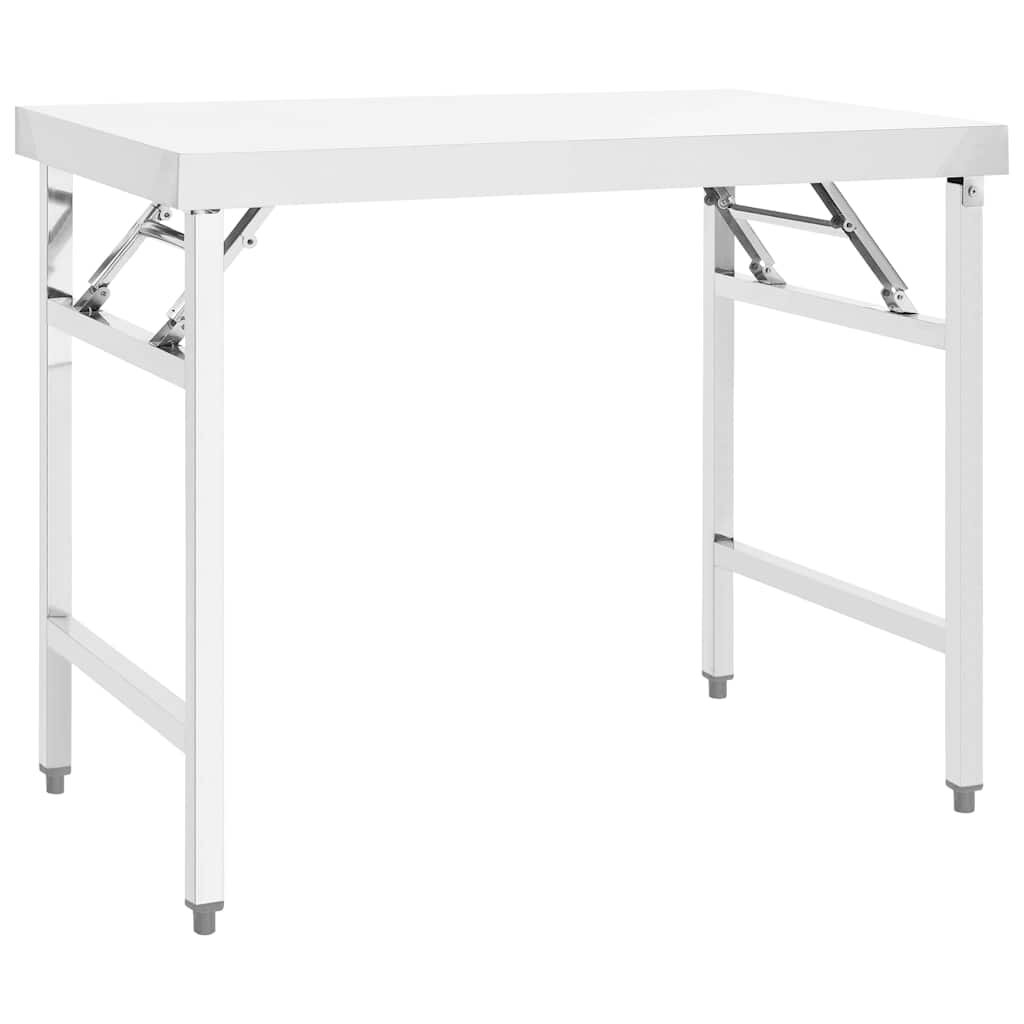 vidaXL Kuchyňský skládací pracovní stůl 100 x 60 x 80 cm nerezová ocel