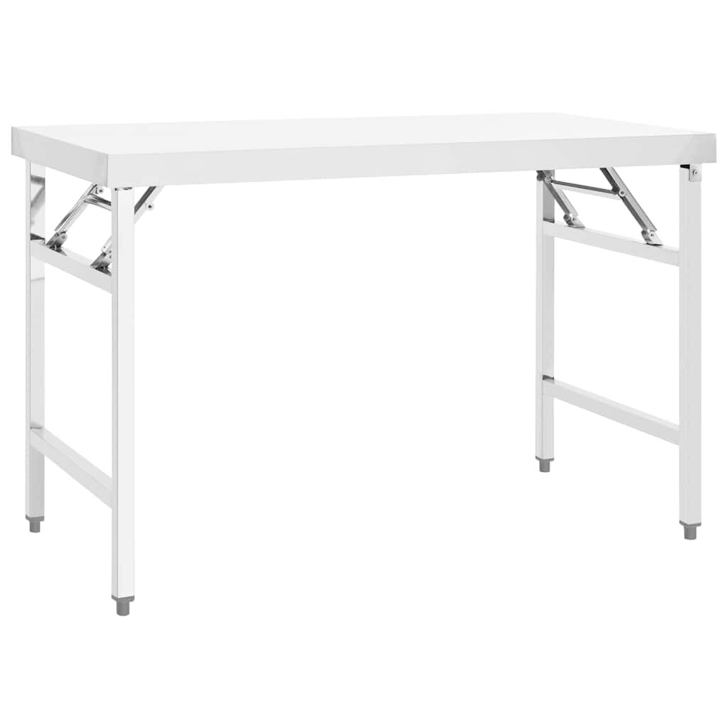 vidaXL Kuchyňský skládací pracovní stůl 120 x 60 x 80 cm nerezová ocel