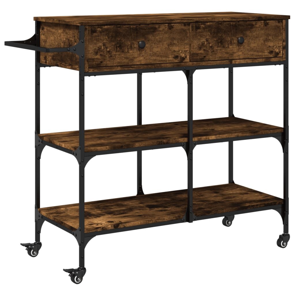 vidaXL Kuchyňský vozík kouřový dub 105 x 42 x 95 cm kompozitní dřevo