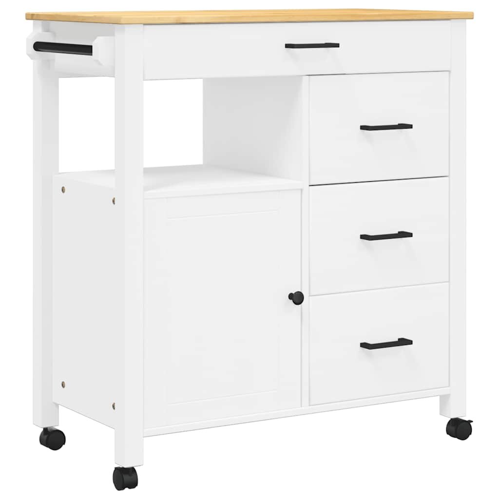 vidaXL Kuchyňský vozík MONZA 84 x 40 x 885 cm bílý masivní borové dřevo