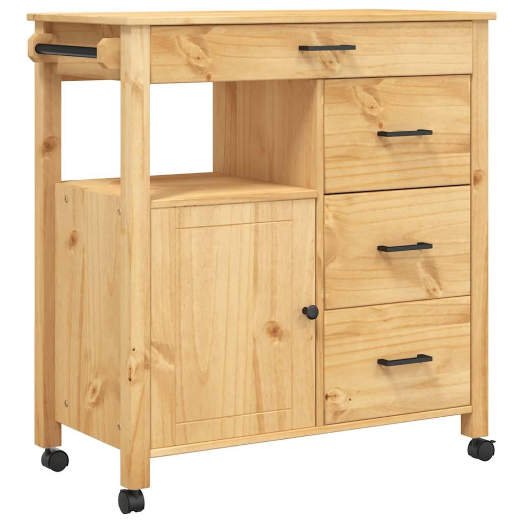 vidaXL Kuchyňský vozík MONZA 84 x 40 x 885 cm medový vosk masivní borové dřevo