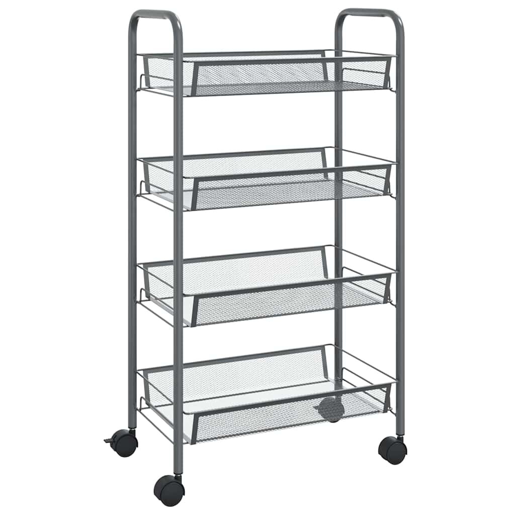 vidaXL Kuchyňský vozík se 4 patry šedý 46 x 26 x 85 cm železo