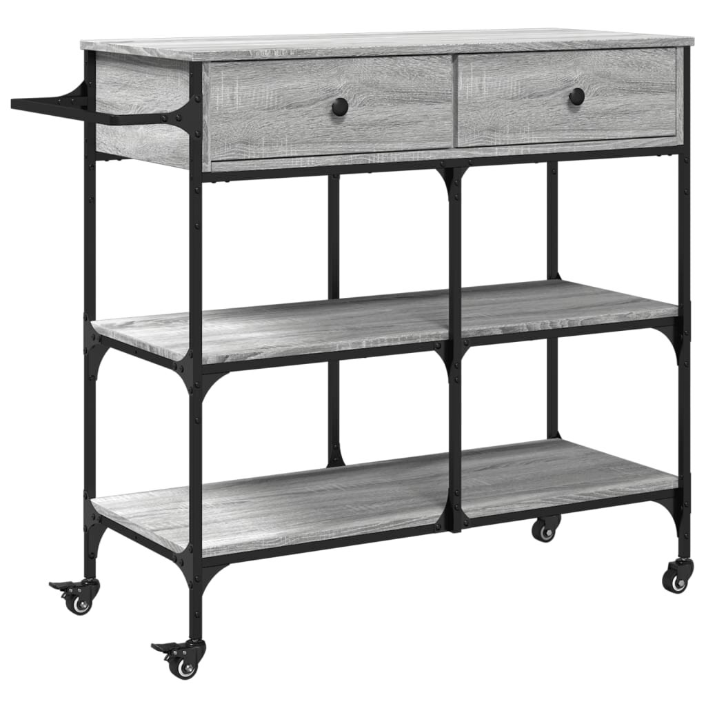 vidaXL Kuchyňský vozík šedý sonoma 105 x 42 x 95 cm kompozitní dřevo