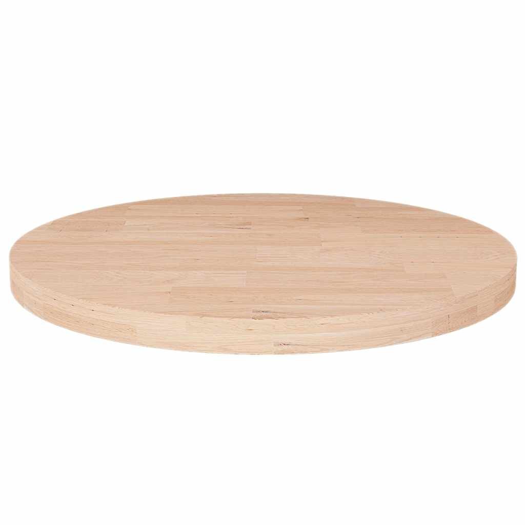 vidaXL Kulatá stolní deska Ø50x25 cm masivní dub bez povrchové úpravy