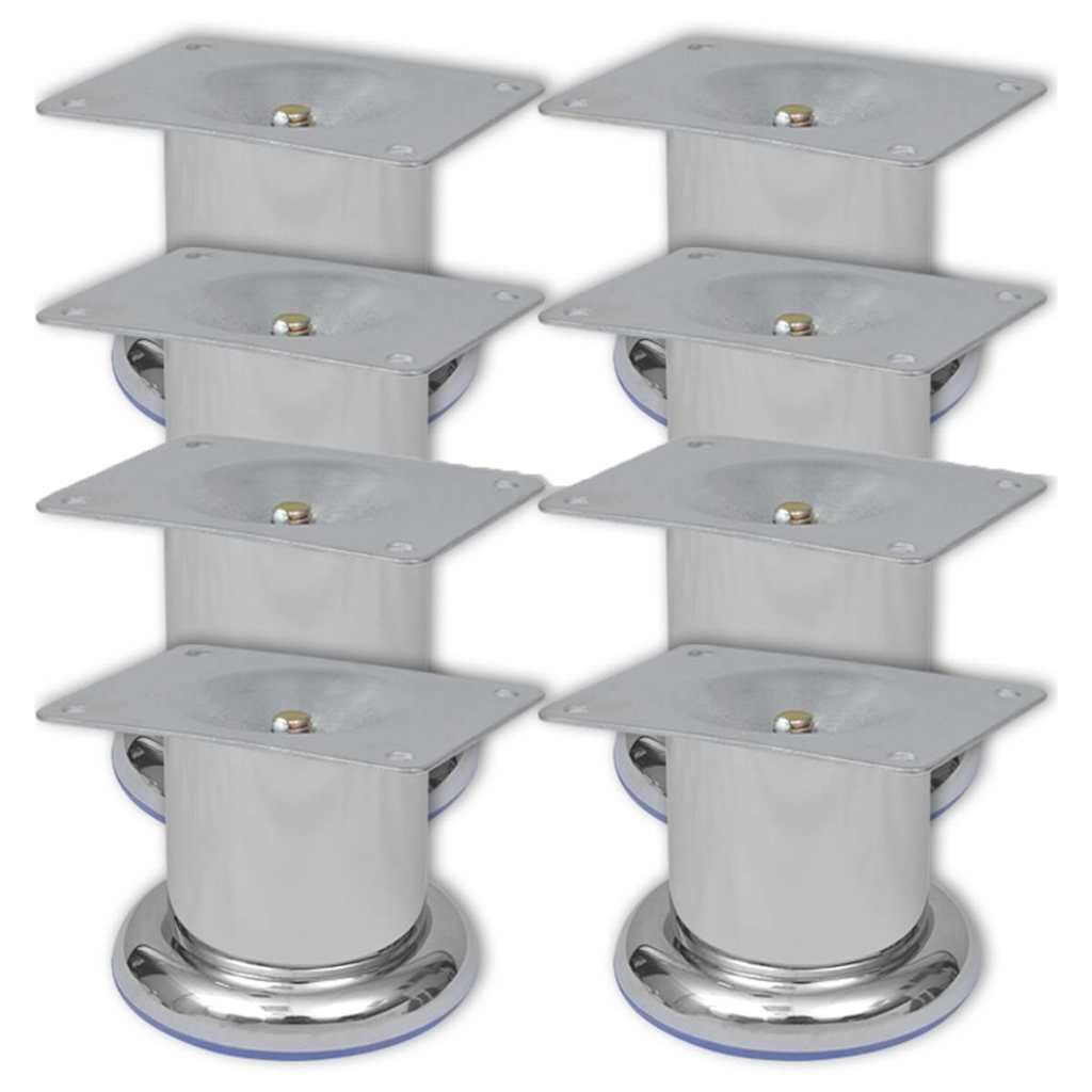 vidaXL Kulaté nohy k pohovce 8 ks chrom 60 mm