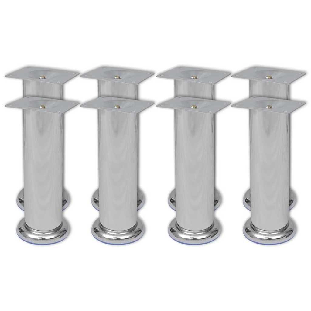 vidaXL Kulaté nohy na pohovku 8 ks chrom 180 mm