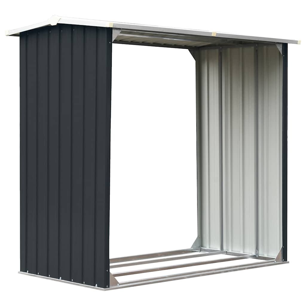 vidaXL Kůlna na dříví pozinkovaná ocel 172 x 91 x 154 cm antracitová