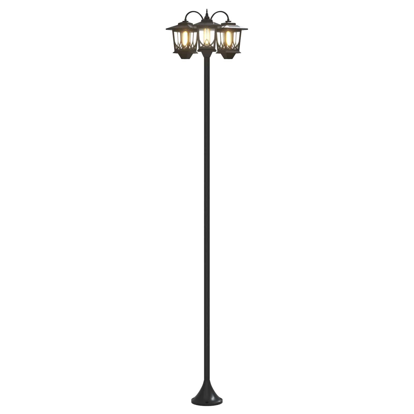 vidaXL Lampa se 3 hlavami Černá 16 x 16 x 187 cm Hliník a ABS
